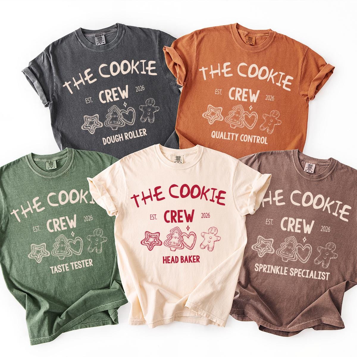 Custom Christmas Cookie Crew Shirt Comfort Colors®, Matching Family Christmas Shirts, Family Group Christmas T-shirt, Christmas Baking Shirt