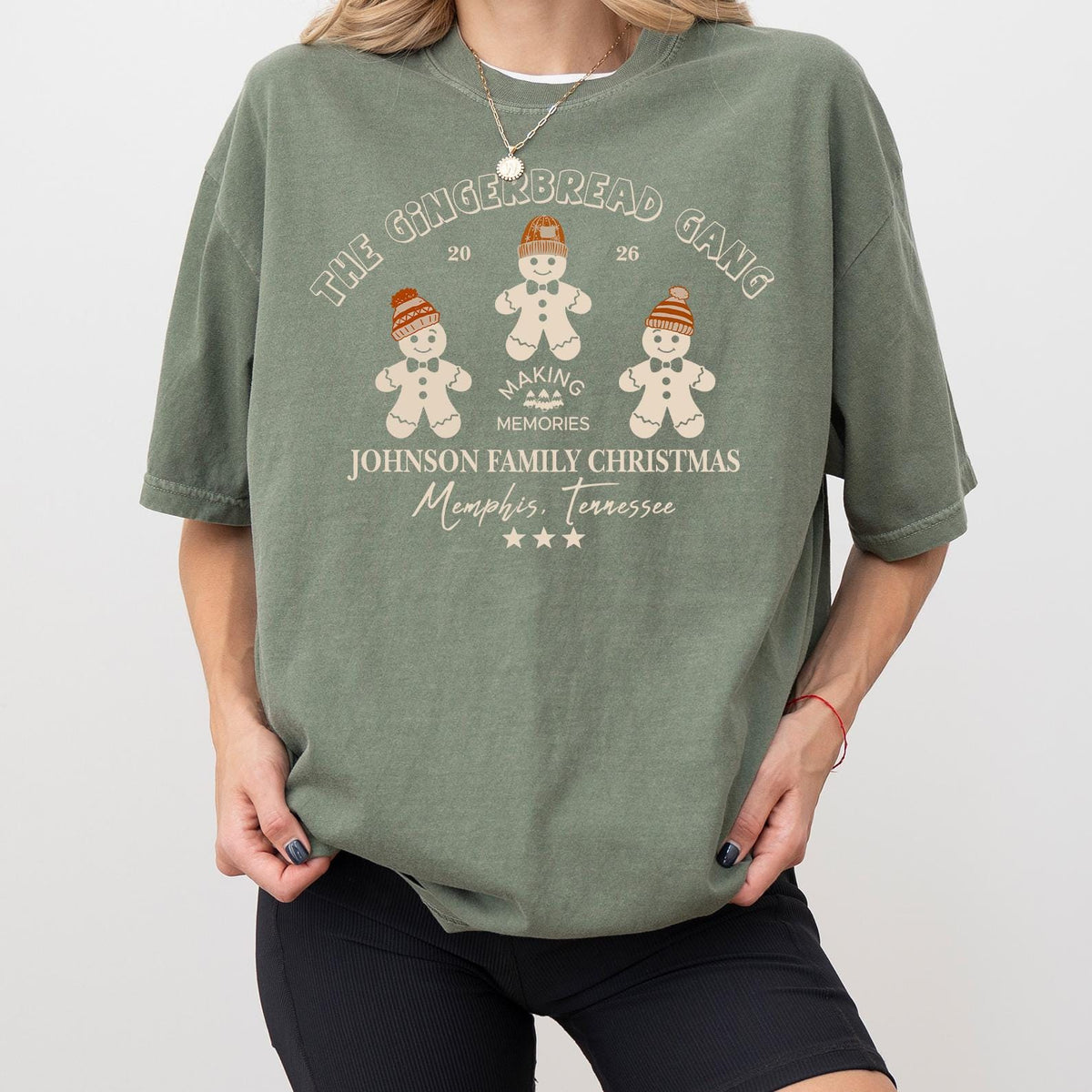Custom Family Christmas Gingerbread Shirt, Comfort Colors® Matching Family Christmas Shirt, Youth Kids Gift, Personalized Name Christmas Tee
