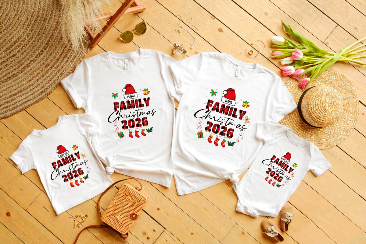 Family Christmas Shirt 2025, Personalized Christmas Shirt, Matching Family Christmas Shirts, Xmas Family Outfit Gift, Custom Holiday T-shirt