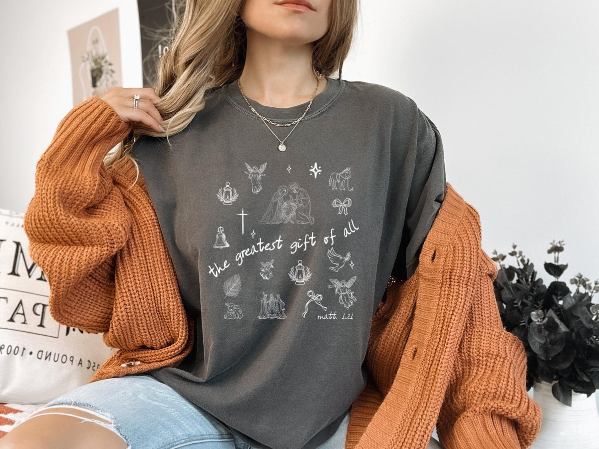 Comfort Colors® Christian Christmas Shirt, Nativity Shirt, Christian Shirt, Religious Christmas Shirt, Holiday Christian, Bible Verse Shirts