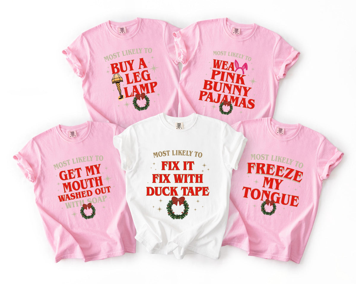 Funny Classic Christmas Movie Family T-shirt, Comfort Colors® Adults & Kids, Rabbit Skins Baby Christmas T-shirts, Holiday Matching T-shirts