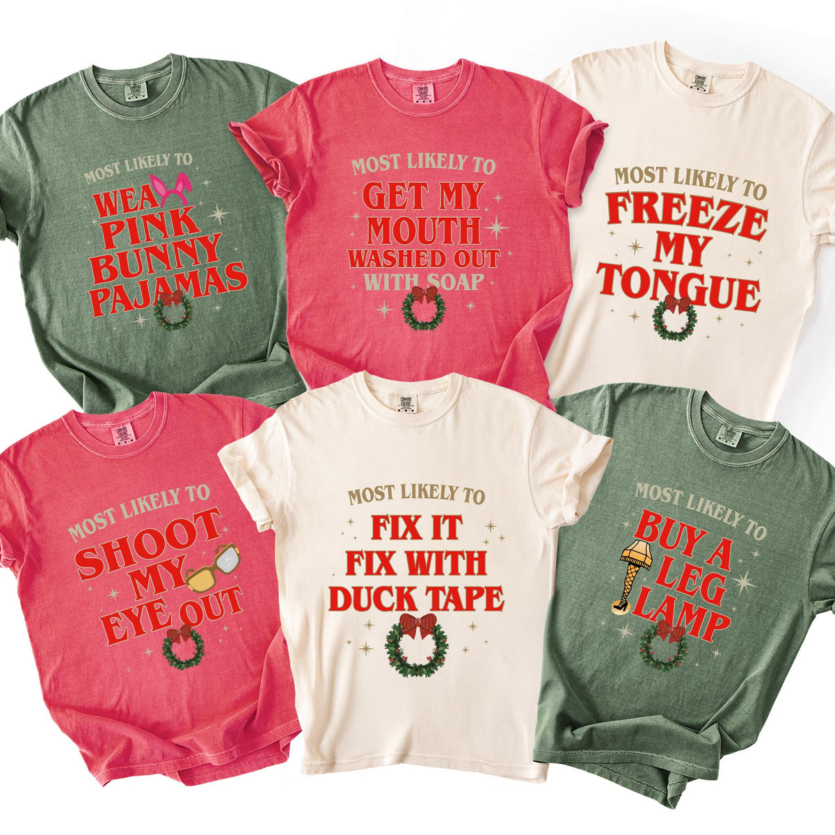 Funny Classic Christmas Movie Family T-shirt, Comfort Colors® Adults & Kids, Rabbit Skins Baby Christmas T-shirts, Holiday Matching T-shirts