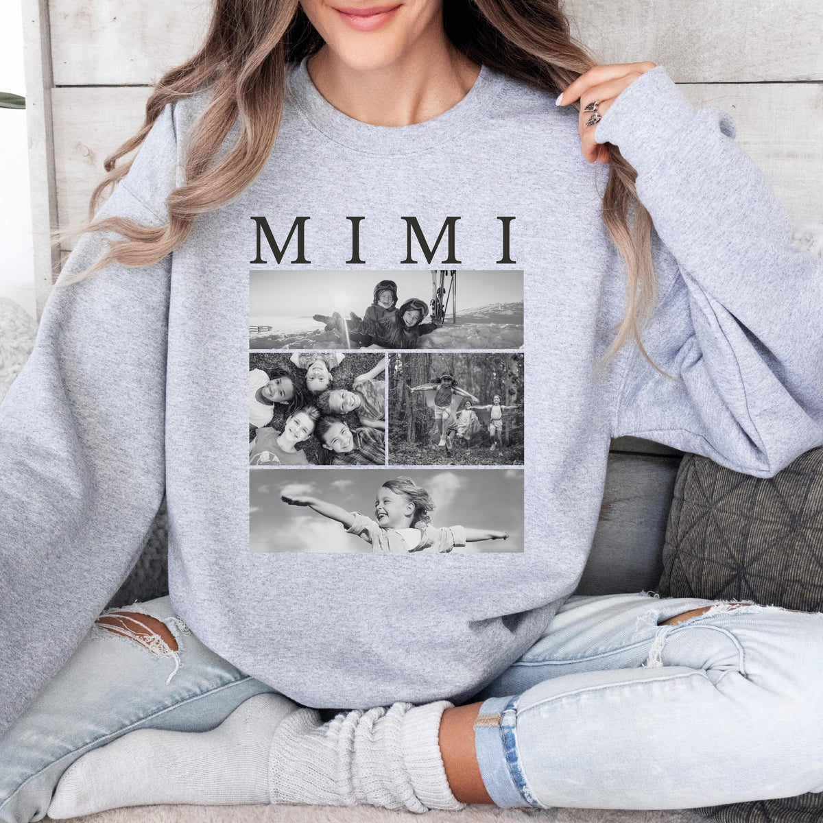 Custom Gigi Sweatshirt, Kids Photo Collage Sweater, Personalized Gigi Sweatshirt, Custom Grandma Gift Sweatshirt, Christmas Gift For Grandma