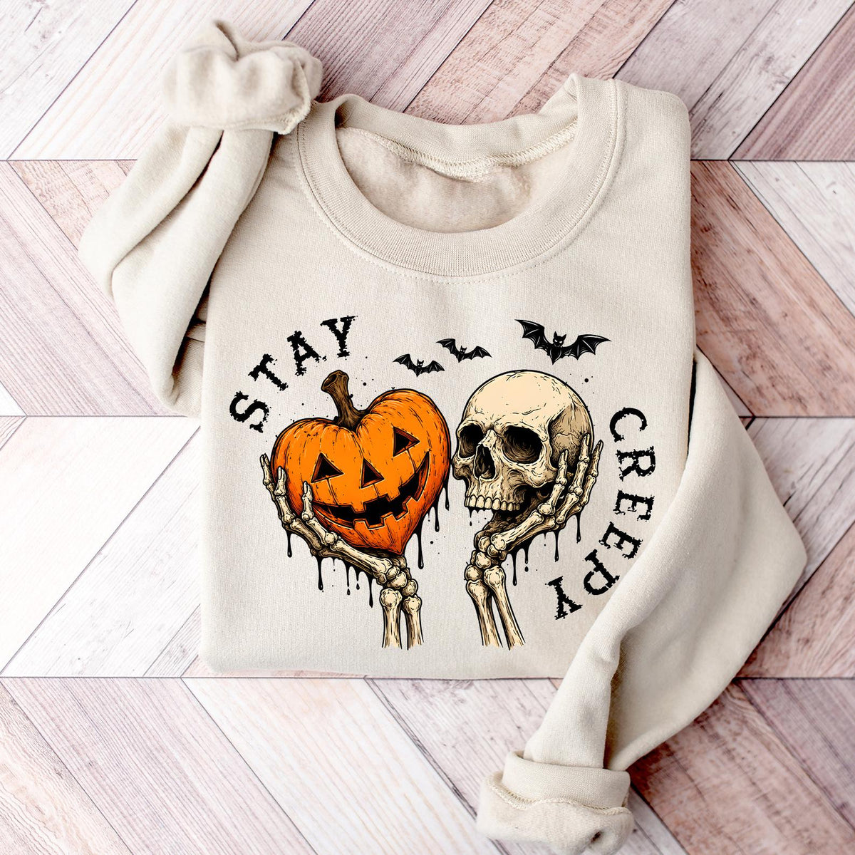 Creepy Sweatshirt, Womens Halloween Sweatshirt, Cute Skeleton Hands Tee, Funny Halloween Outfit, Skull Tee, Spooky Season Tee, Halloween Tee