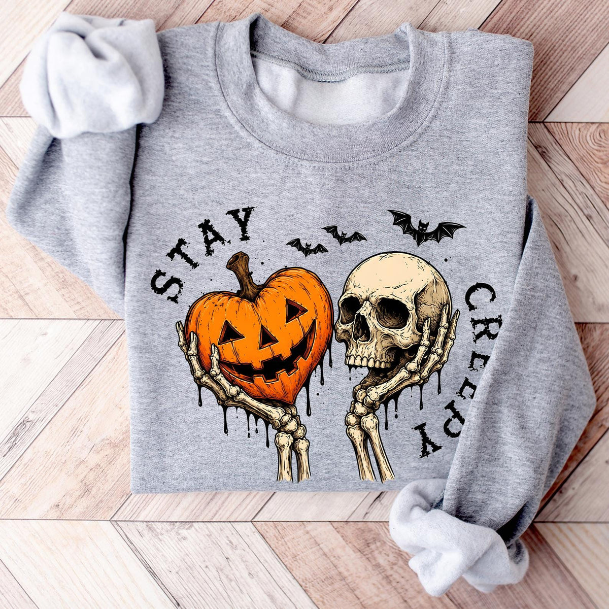 Creepy Sweatshirt, Womens Halloween Sweatshirt, Cute Skeleton Hands Tee, Funny Halloween Outfit, Skull Tee, Spooky Season Tee, Halloween Tee
