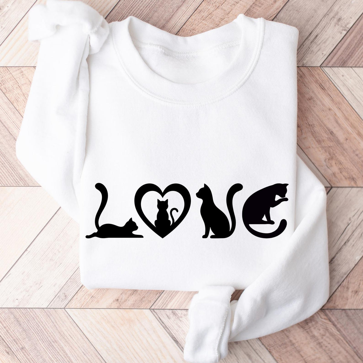Cat Sweatshirt, Cat Love Shirt, Black Cat Mom Shirt, Gift For Cat Lover, Grandma Shirts, Cat Lover Girls Shirt, Christmas Gift For Cat Lover