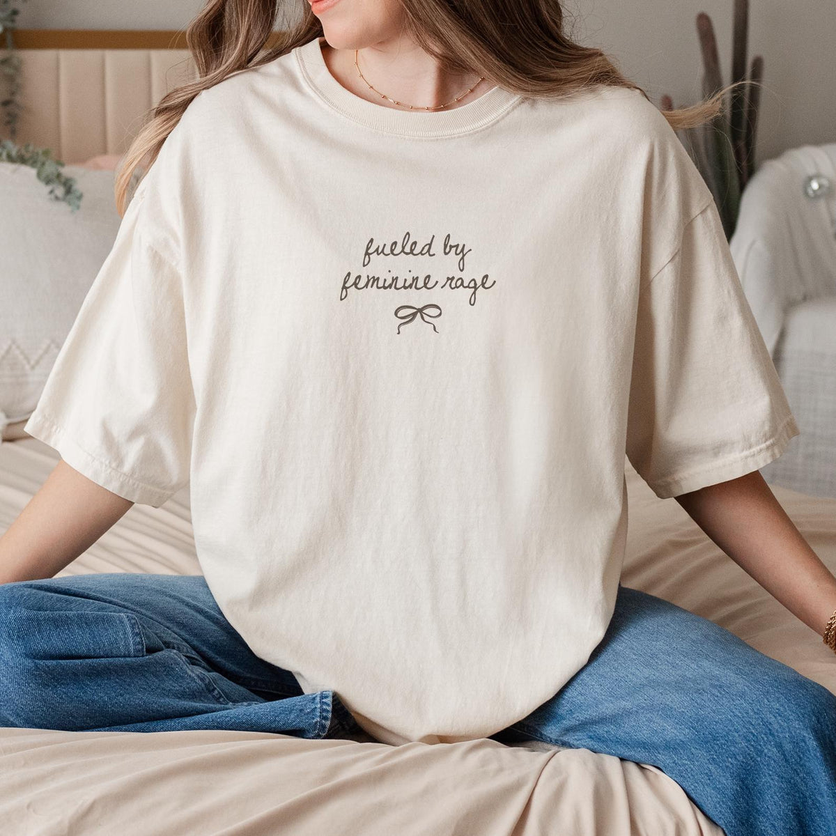 Women's Rights Sweatshirt Comfort Colors®, Fueled By Feminine Rage Tee, Feminist Shirt, Equal Rights T-Shirt, Cute Funny Minimalist T-shirt