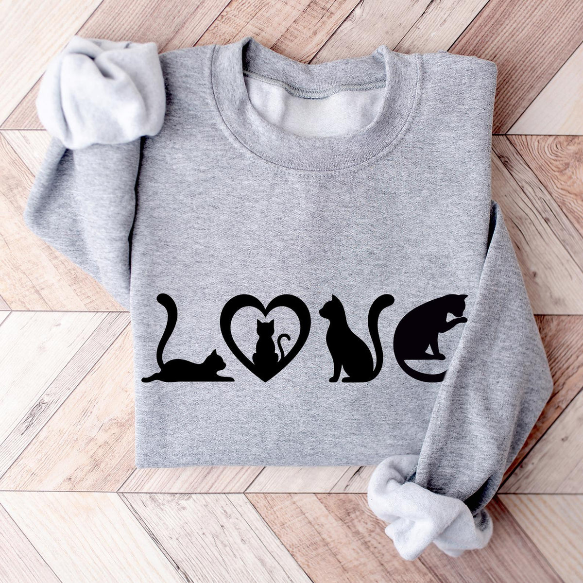 Cat Sweatshirt, Cat Love Shirt, Black Cat Mom Shirt, Gift For Cat Lover, Grandma Shirts, Cat Lover Girls Shirt, Christmas Gift For Cat Lover