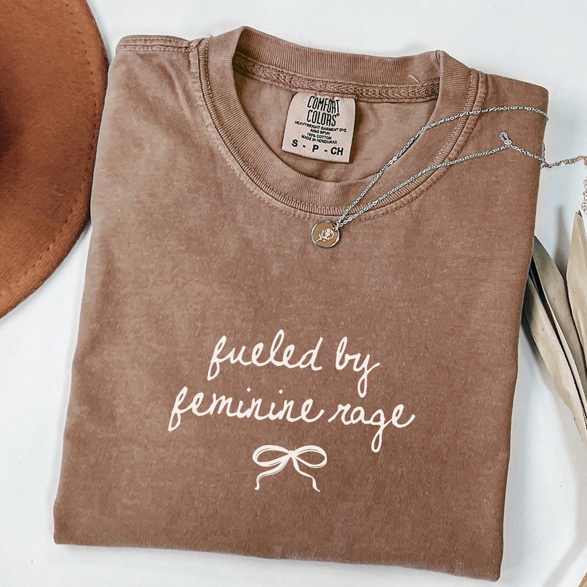 Women's Rights Sweatshirt Comfort Colors®, Fueled By Feminine Rage Tee, Feminist Shirt, Equal Rights T-Shirt, Cute Funny Minimalist T-shirt
