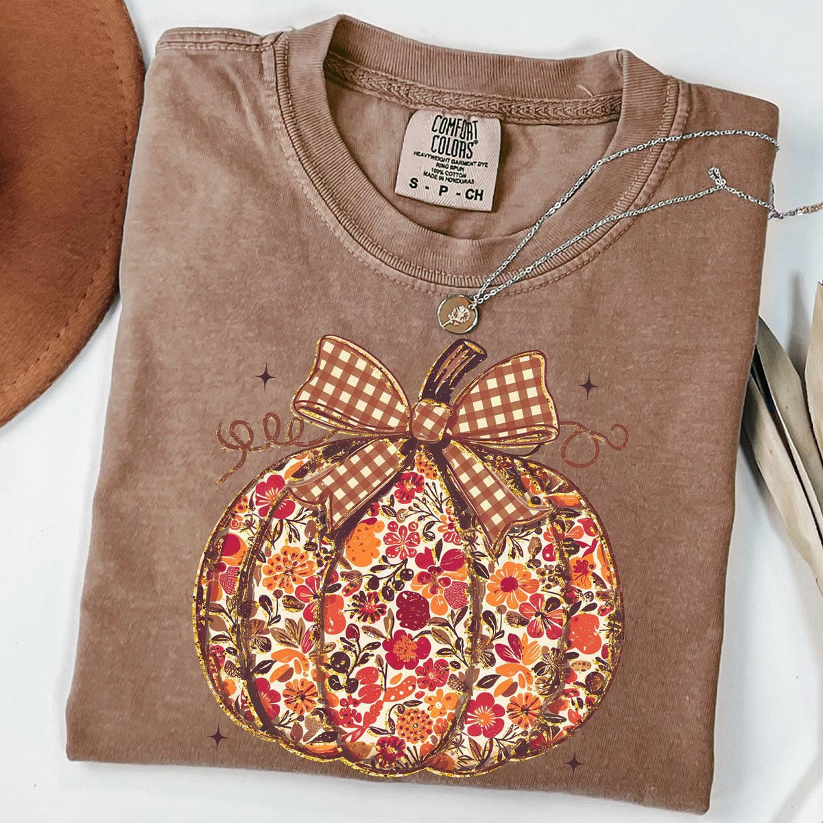 Floral Pumpkin Sweatshirt, Coquette Bow Shirt, Pumpkin Season Shirt, Fall Pumpkin T-shirt, Thanksgiving T-shirt, Pumpkin Season, Autumn Gift