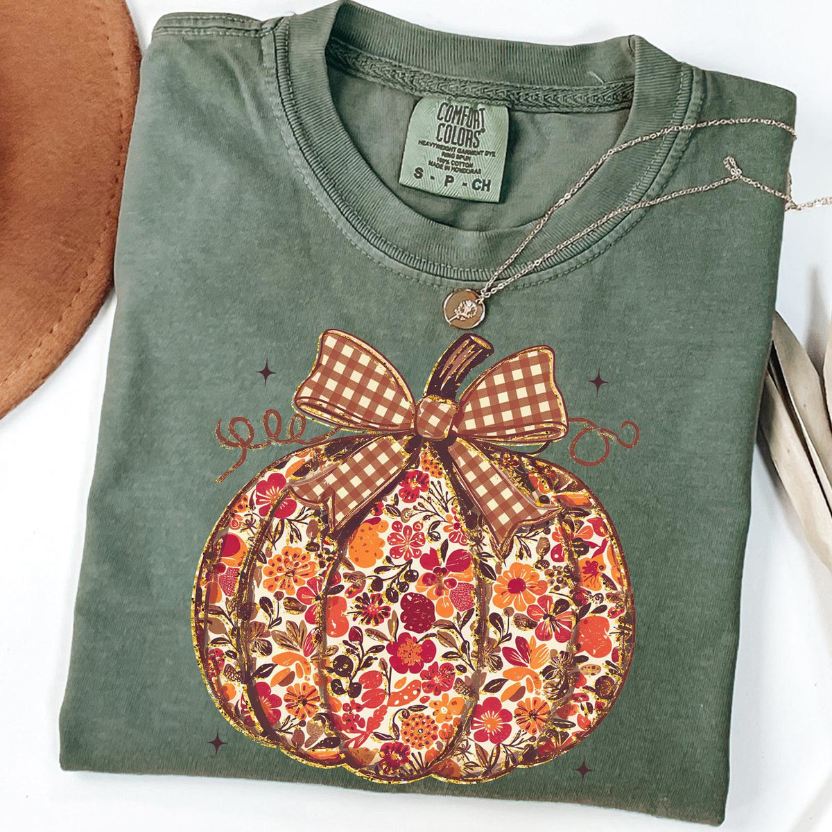 Floral Pumpkin Sweatshirt, Coquette Bow Shirt, Pumpkin Season Shirt, Fall Pumpkin T-shirt, Thanksgiving T-shirt, Pumpkin Season, Autumn Gift