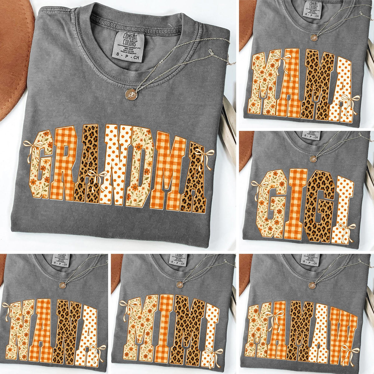 Fall Floral Grandma Shirt, Personalized Mama Mimi Gigi Nana Mamaw Shirt, Comfort Colors® Autumn Shirt, Thanksgiving Gigi Shirt, Autumn Gift