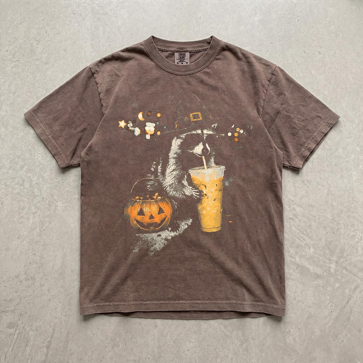 Halloween Raccoon Drinking Coffee Slush Unisex T-Shirt