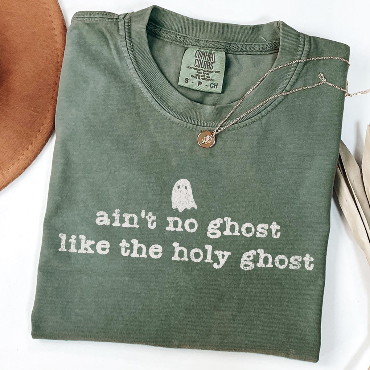 Comfort Colors® Ain't No Ghost Like the Holy Ghost Shirt, Bible Verse Ghost Shirt Faith Based Gift, Holy Ghost Fall Christian Apparel Tshirt