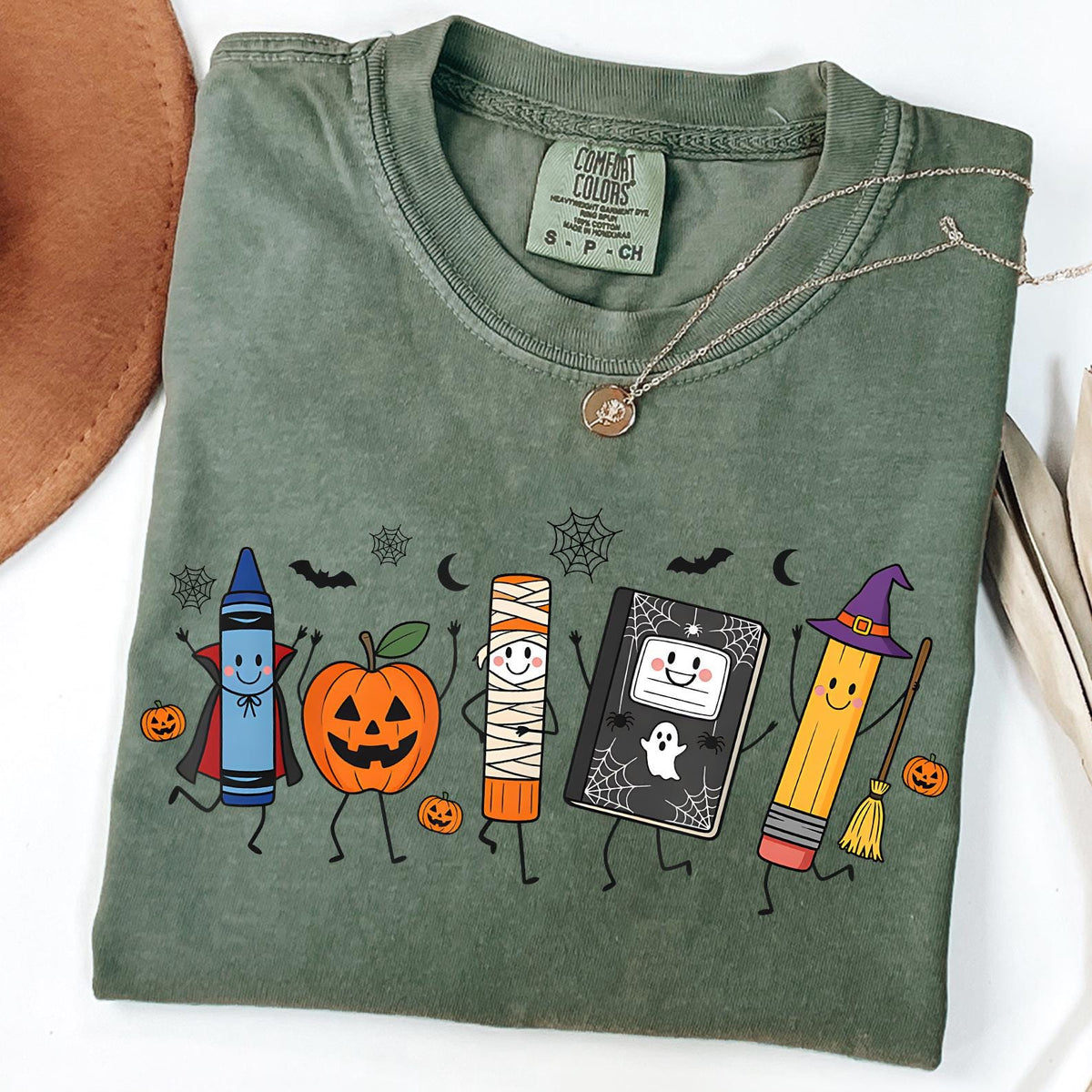 Halloween Crayon Teacher Shirt, Spooky Teacher Tee, Cute Classroom Shirt, Teacher Halloween Gift, School Tees, Fall Teacher, Comfort Colors®