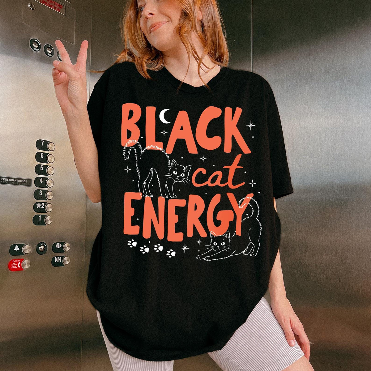 Black Cat Energy T-shirt, Witchy Cat Illustration, Halloween Shirt, Comfort Colors®, Mystical Shirt, Salem Shirt, Alternative Shirt, Cat Tee