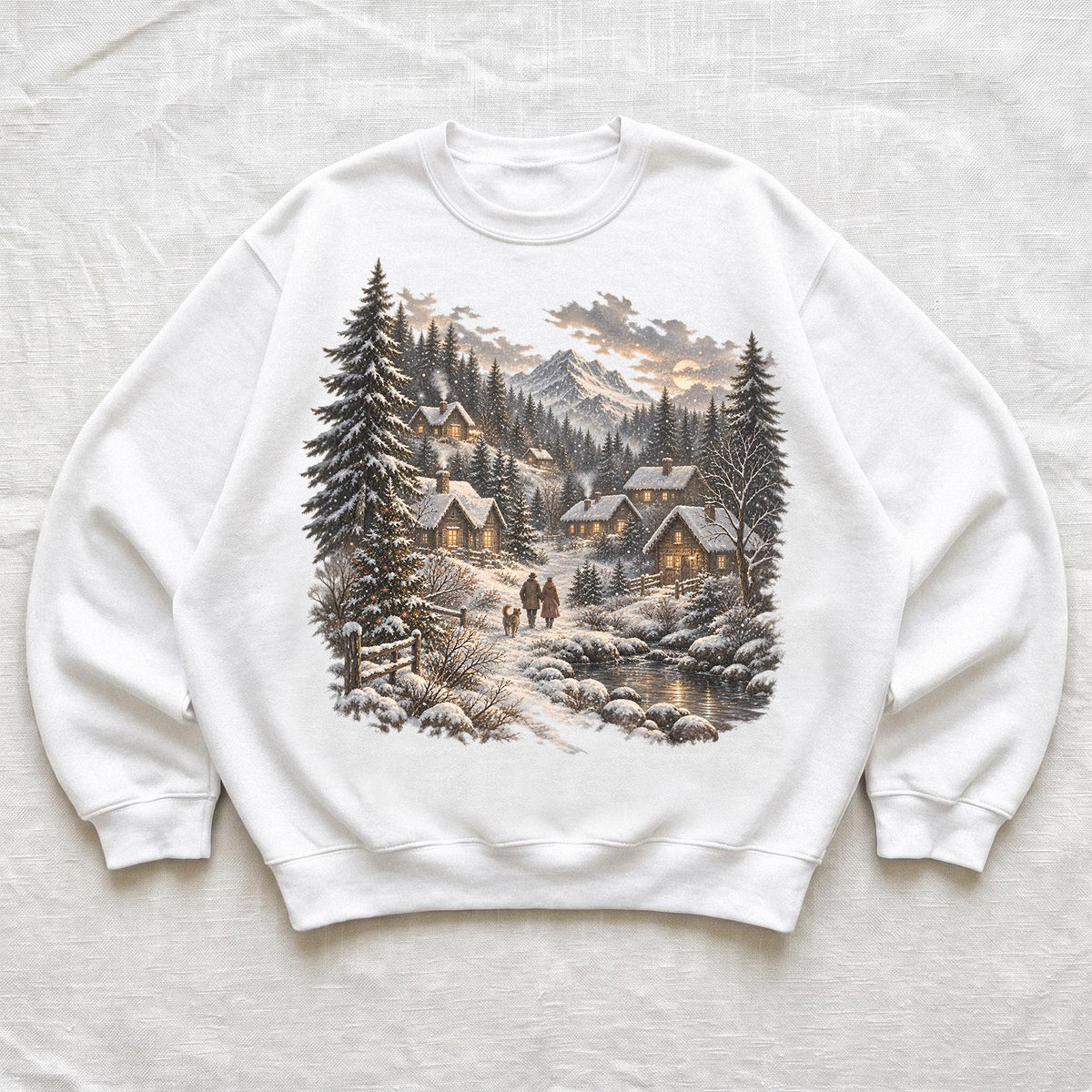 Retro Christmas Winter Village Sweatshirt