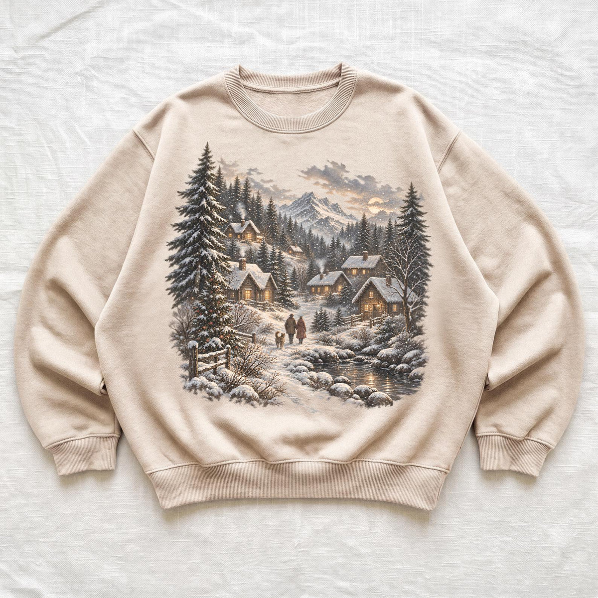 Retro Christmas Winter Village Sweatshirt