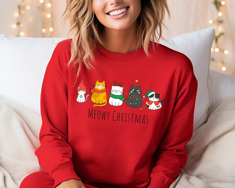 Meowy Christmas Sweatshirt (S-M-L-XL)