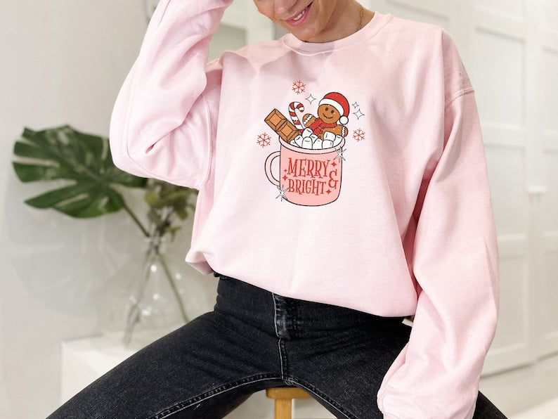 Merry Christmas Gingerbread Coffee Cookies Sweatshirt (2XL-3XL)