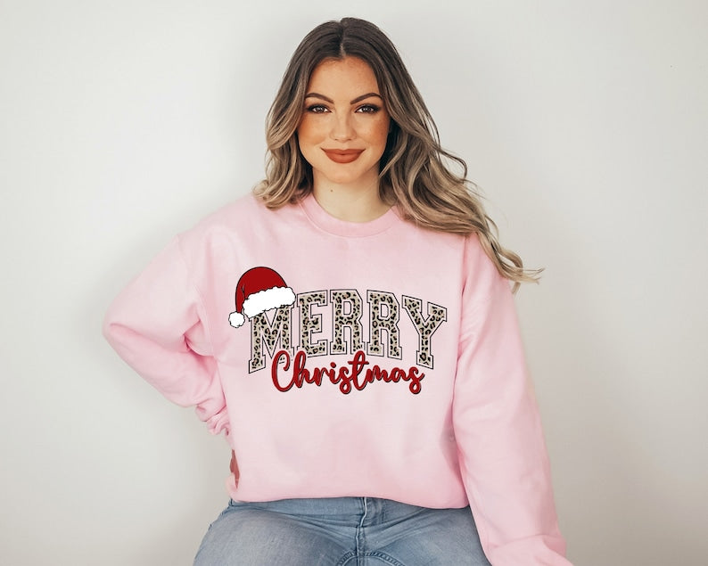 Leopard Christmas Sweatshirt (2XL-3XL)