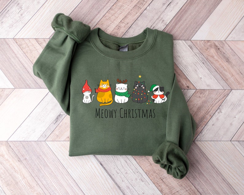 Meowy Christmas Sweatshirt (2XL-3XL)