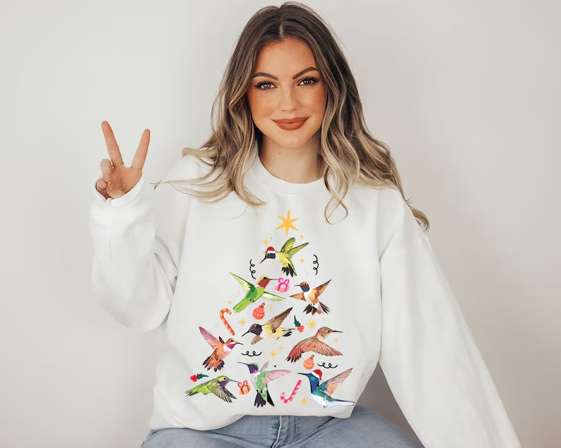 Hummingbird Christmas Sweatshirt (2XL-3XL)