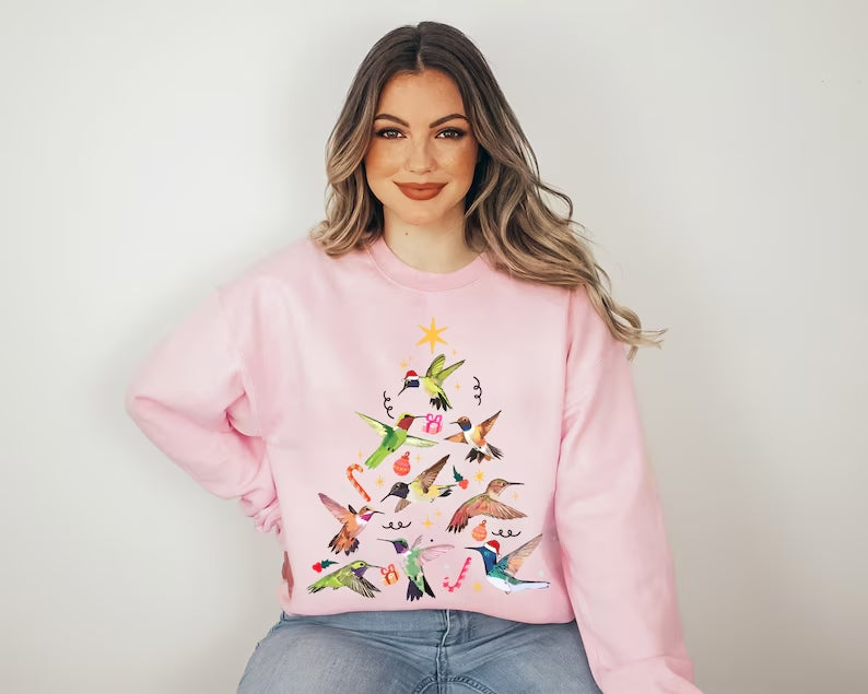 Hummingbird Christmas Sweatshirt (2XL-3XL)