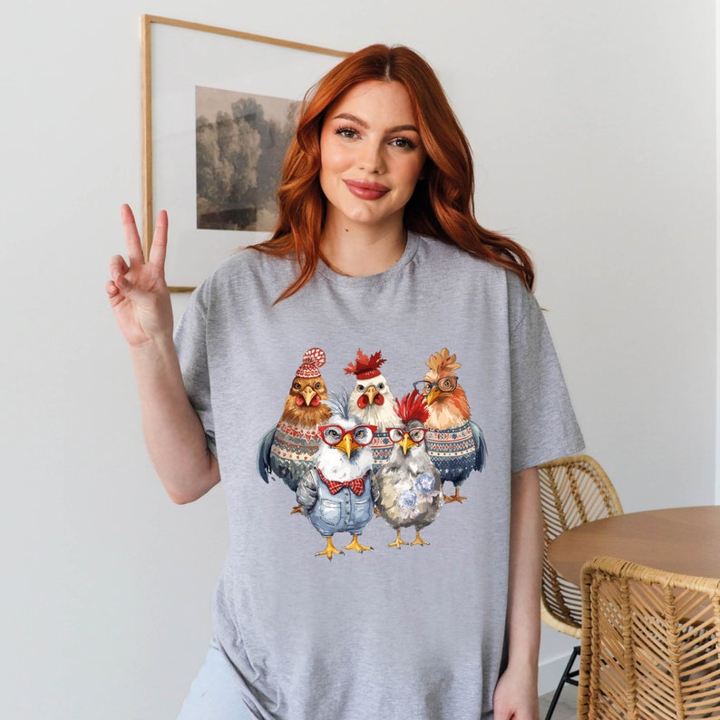 Funny Chickens T-Shirt (S-M-L-XL)