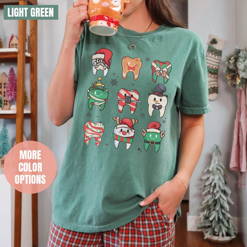 Dental Christmas Comfort Colors T-Shirt (S-M-L-XL)