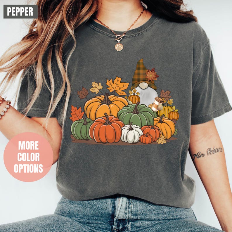 Thanksgiving Gnome Comfort Colors T-Shirt (S-M-L-XL)