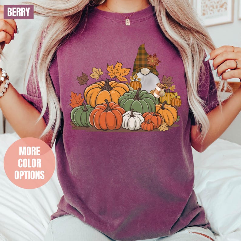 Thanksgiving Gnome Comfort Colors T-Shirt (S-M-L-XL)