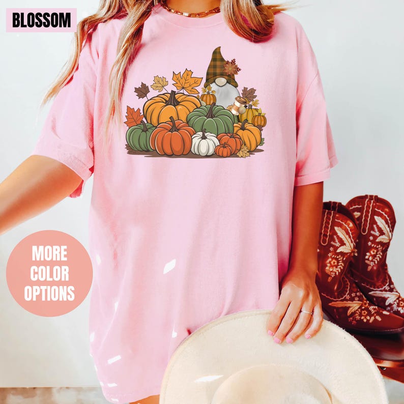 Thanksgiving Gnome Comfort Colors T-Shirt (S-M-L-XL)