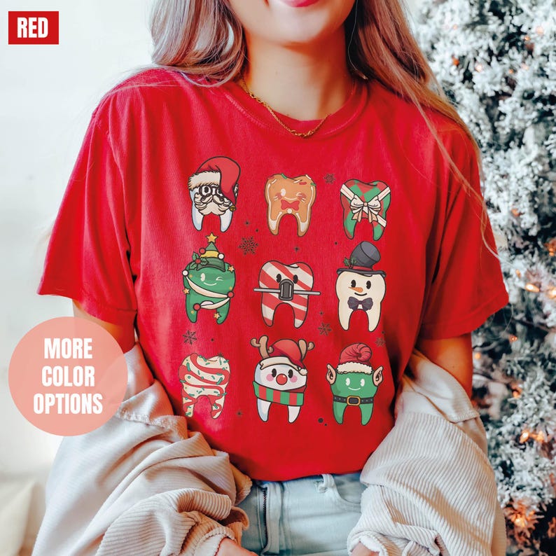 Dental Christmas Comfort Colors T-Shirt (S-M-L-XL)