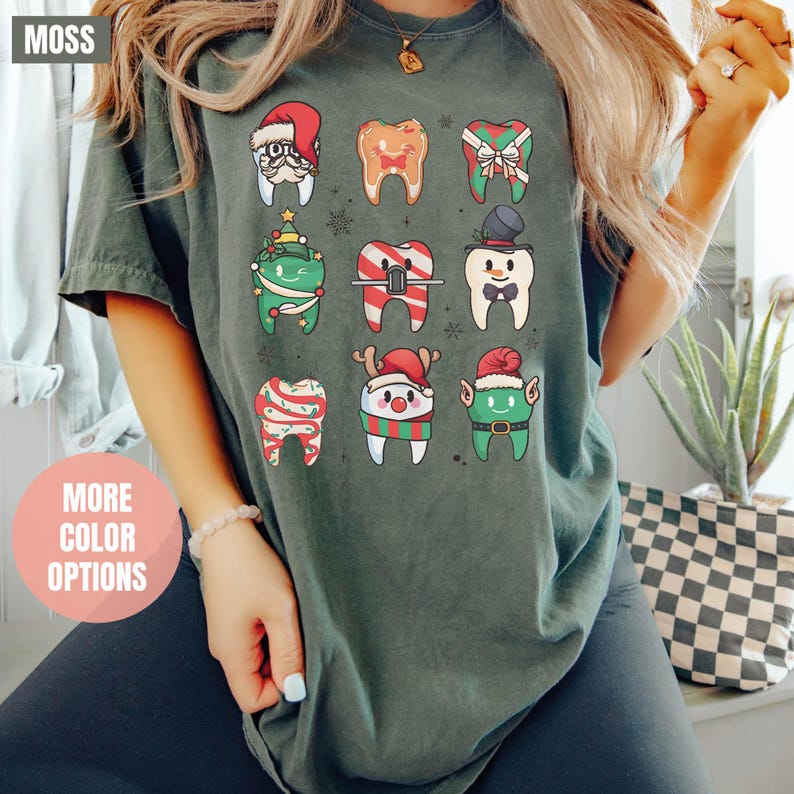 Dental Christmas Comfort Colors T-Shirt (S-M-L-XL)