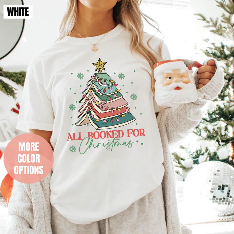 Christmas Book Tree Comfort Colors T-Shirt (2XL-3XL-4XL)