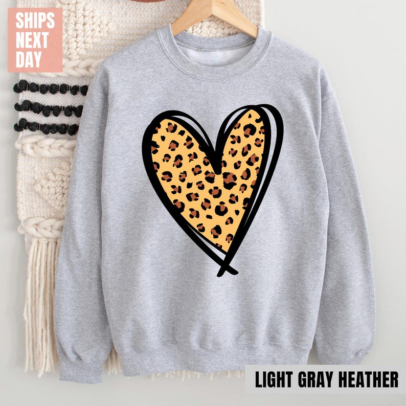 Leopard Print Valentines Day Sweatshirt (2XL-3XL)