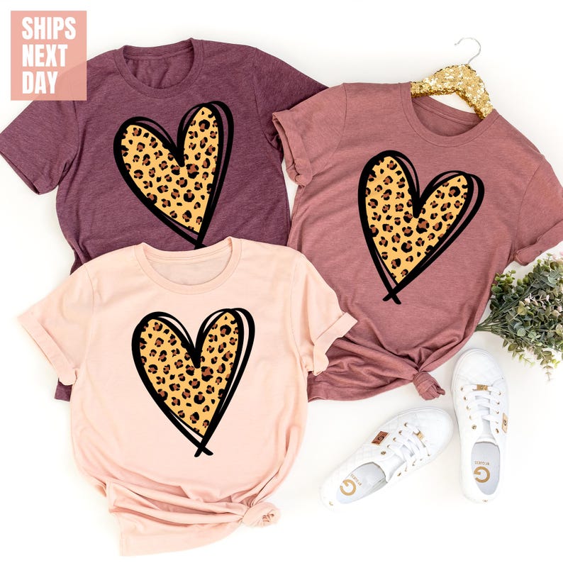 Leopard Print Valentines Day T-Shirt (2XL-3XL)