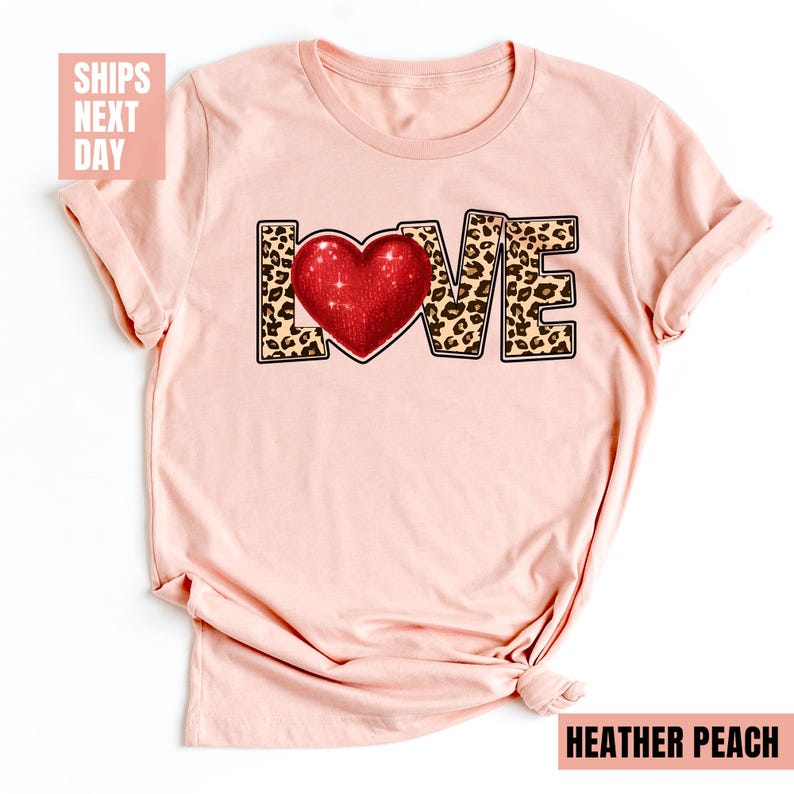 Leopard Love Valentines Day T-Shirt (2XL-3XL)