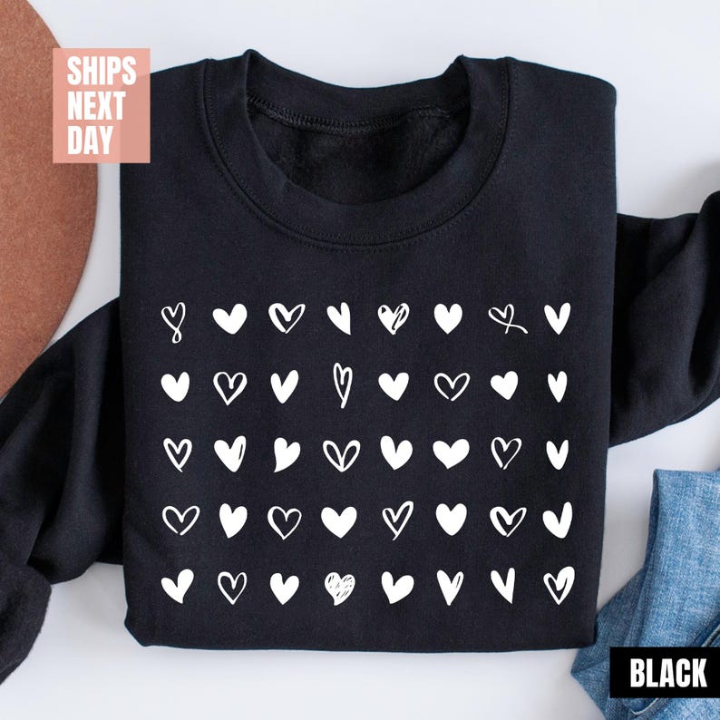 Cute Heart Sweatshirt (2XL-3XL)