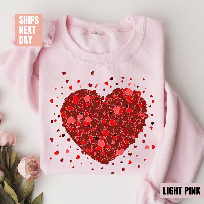 3D Hearts Valentines Day Sweatshirt (2XL-3XL)