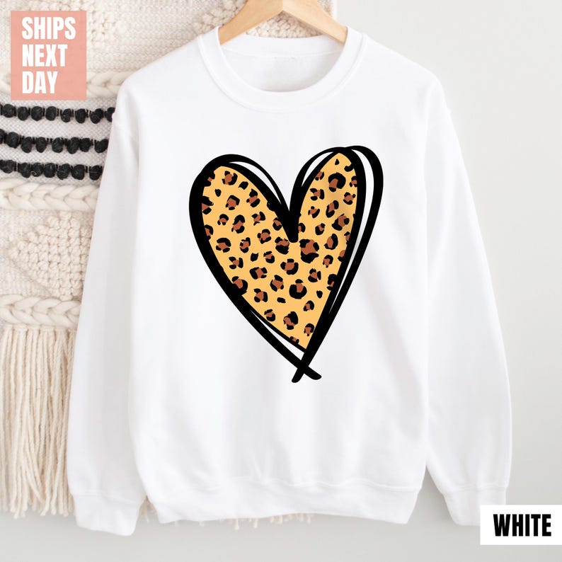 Leopard Print Valentines Day Sweatshirt (2XL-3XL)