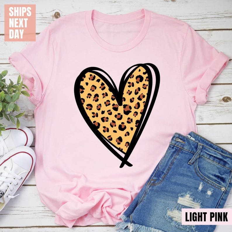 Leopard Print Valentines Day T-Shirt (2XL-3XL)