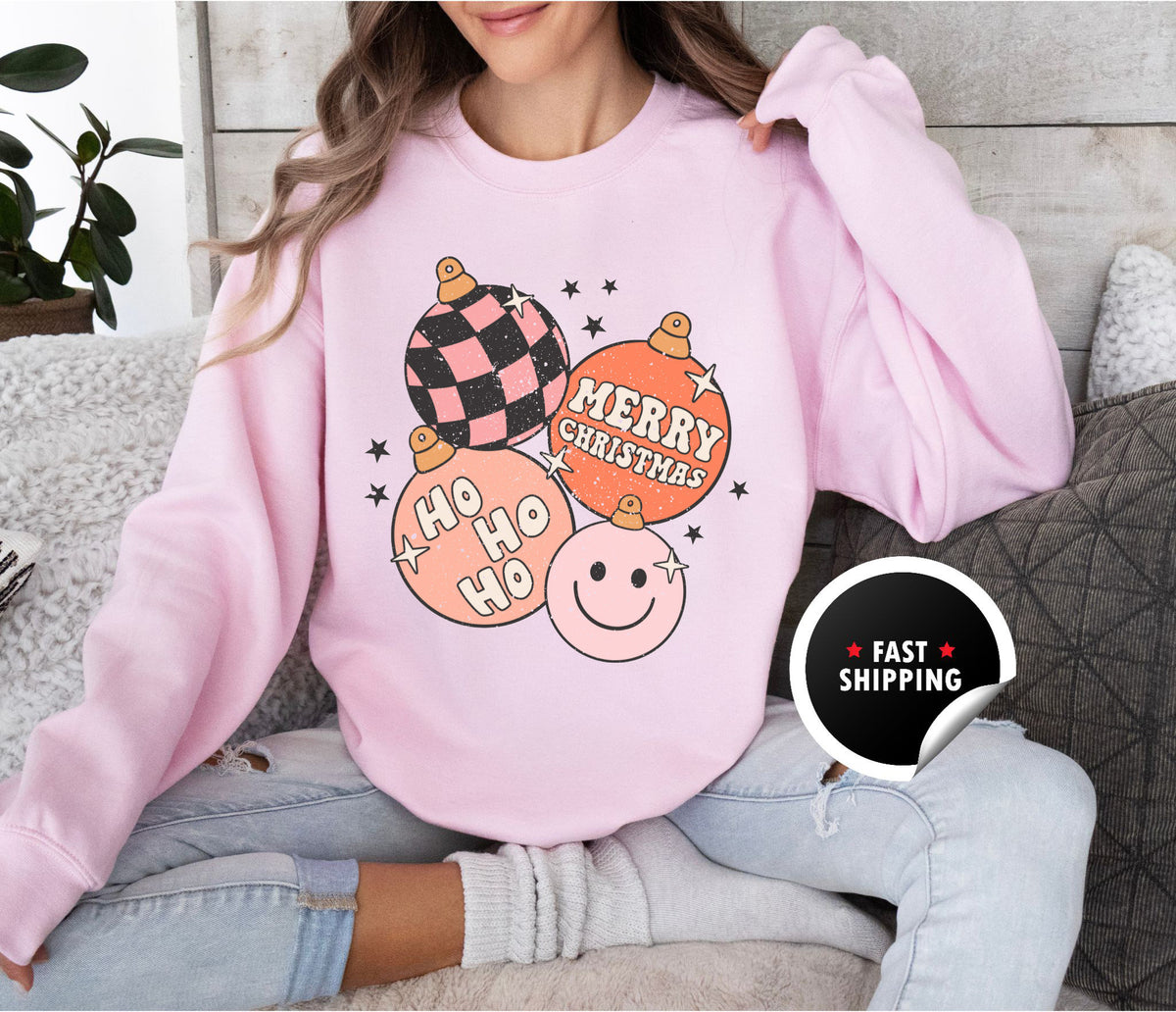 Retro Christmas Sweatshirt, Christmas Crewneck, Holiday Sweatshirt, Winter Sweatshirt, Christmas Ornament Sweatshirt, Merry Christmas Gifts