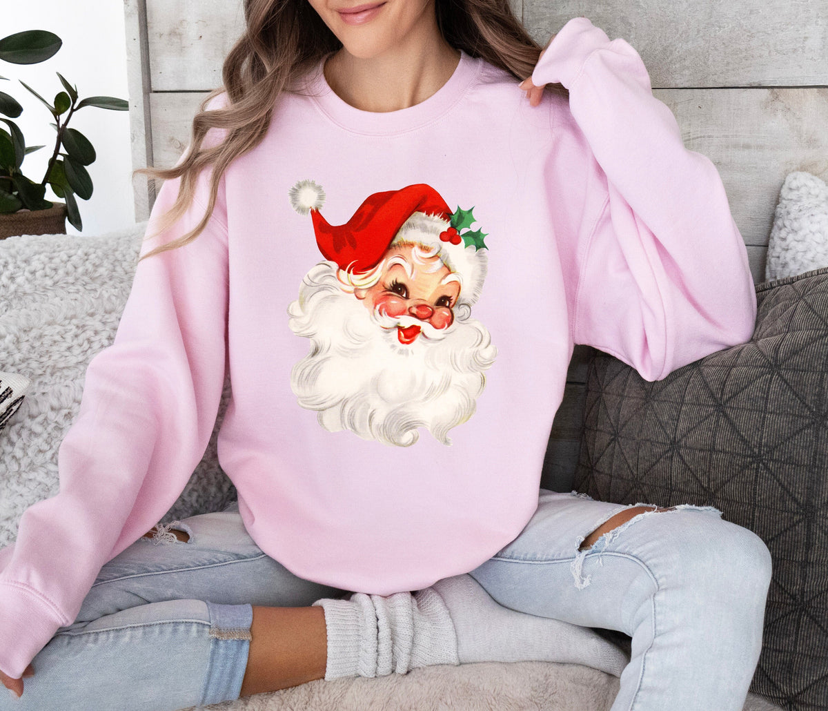 Retro Santa Sweatshirt, Vintage Christmas Shirt, Holiday Gifts