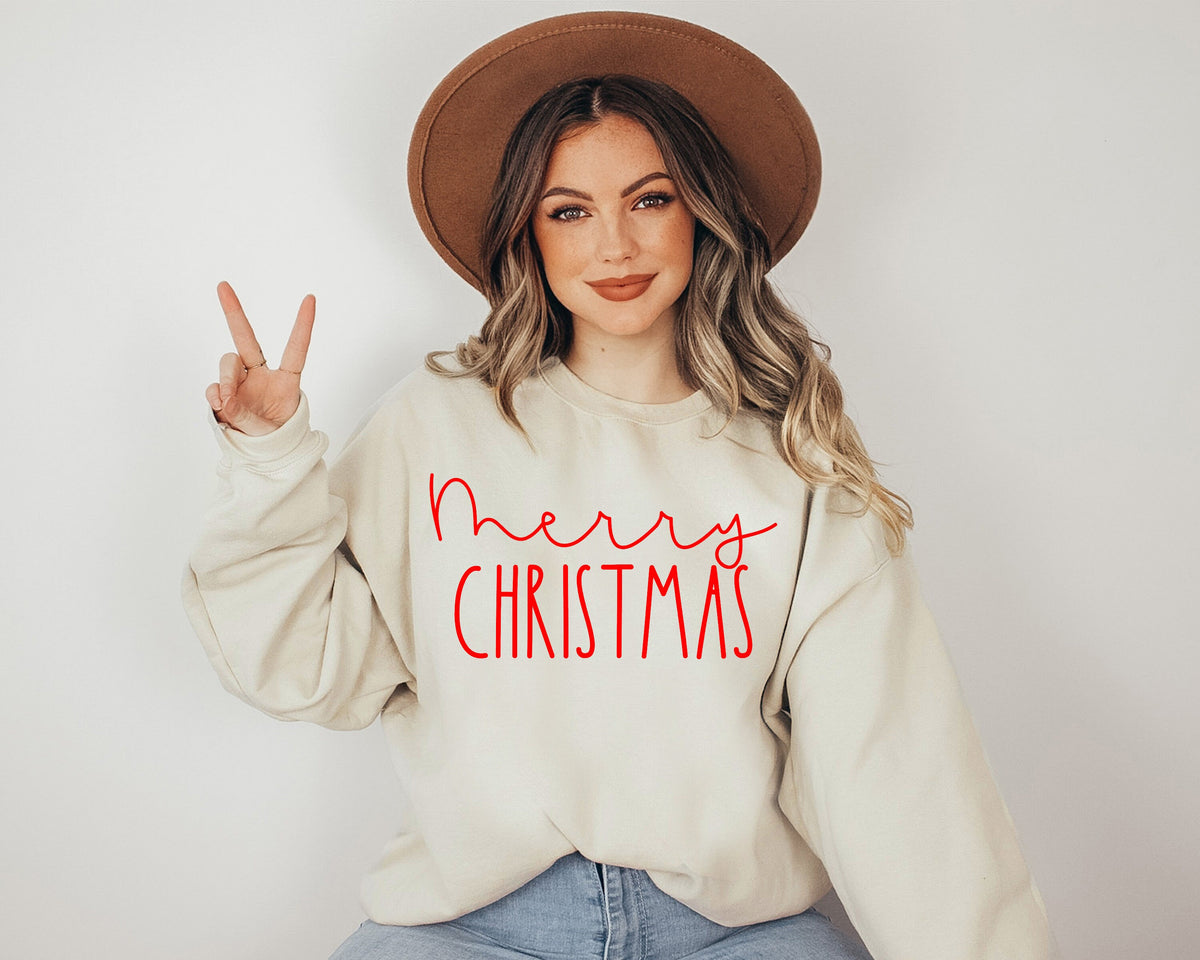Christmas Sweatshirt, Happy Merry Christmas T-shirt, Women Shirt
