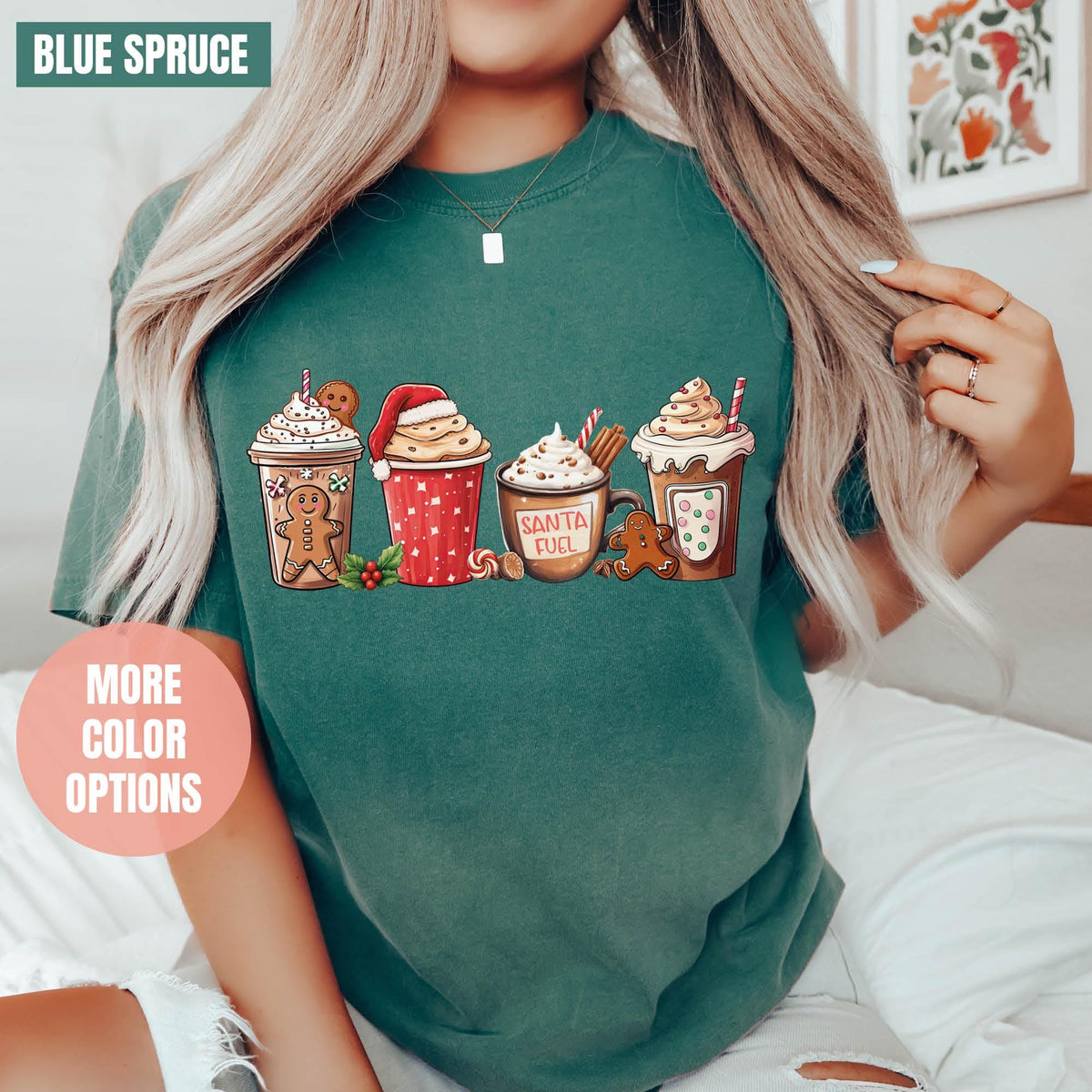 Gingerbread Christmas Coffee Shirt, Christmas Coffee Shirt, Comfort Colors®, Coffee Lover Gift, Women Holiday Shirt, Xmas Shirt, Latte Drink