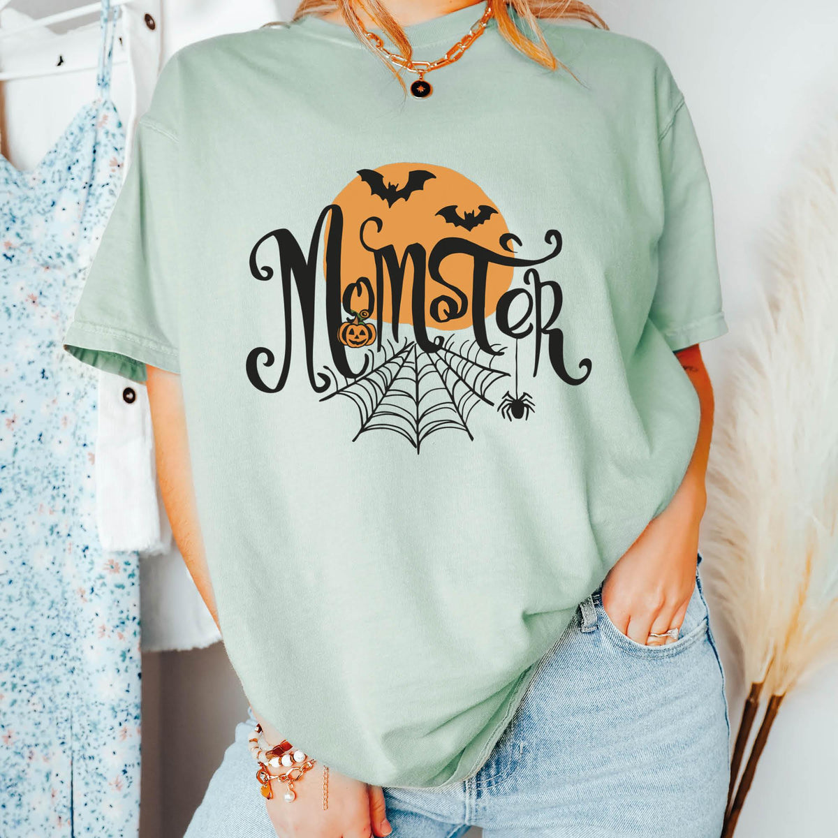 Momster Sweatshirt, Halloween Mom Shirt, Women Halloween Shirts, Comfort Colors®, Halloween Gifts, Funny Halloween Shirts, Pumpkin T-shirts