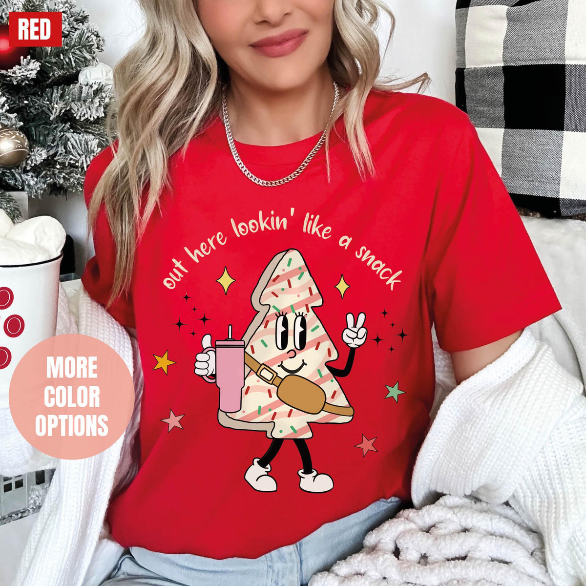 Out Here Lookin Like A Snack Sweatshirt, Christmas Tree Cake Sweatshirt, Christmas Holiday Sweatshirt, Funny Christmas Sweatshirt, Xmas Gift