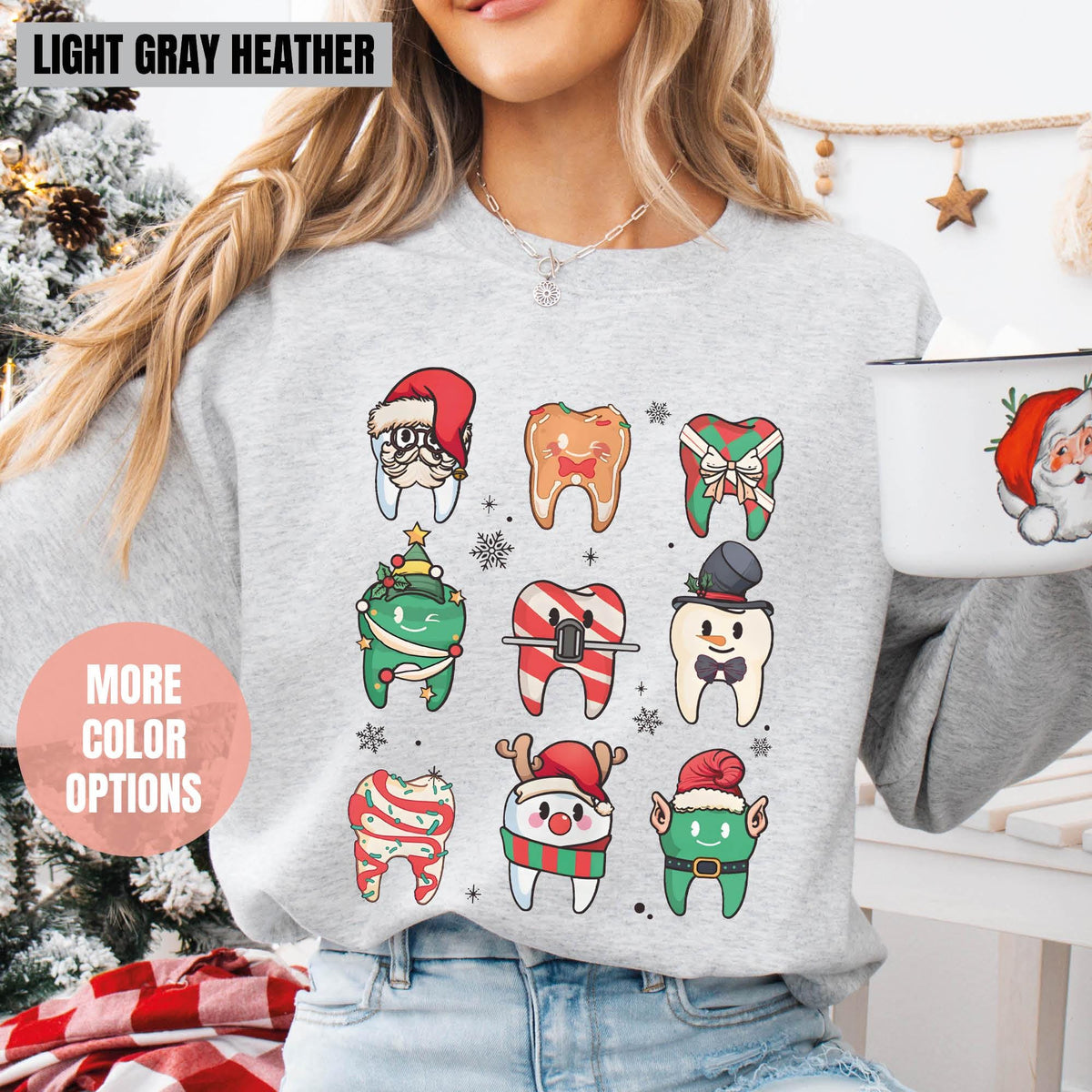Dental Christmas Sweatshirt, Dental Deer Sweatshirt, Christmas Gift For Dentist, Dentist Christmas Holiday Gift, Dental Christmas Group Gift